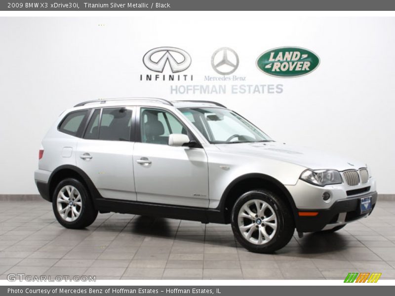 Titanium Silver Metallic / Black 2009 BMW X3 xDrive30i