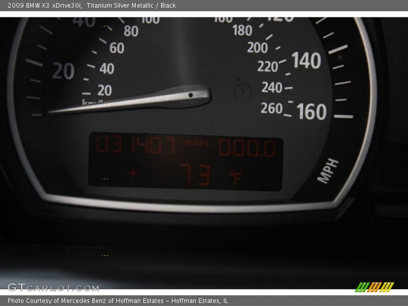 Titanium Silver Metallic / Black 2009 BMW X3 xDrive30i