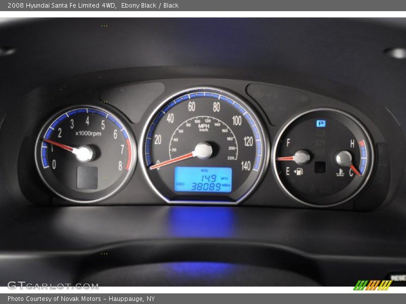 Ebony Black / Black 2008 Hyundai Santa Fe Limited 4WD