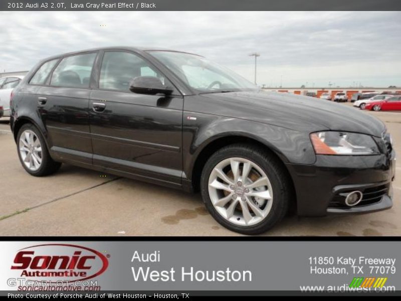 Lava Gray Pearl Effect / Black 2012 Audi A3 2.0T
