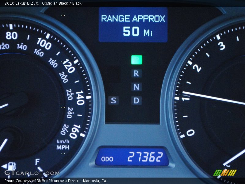 Obsidian Black / Black 2010 Lexus IS 250