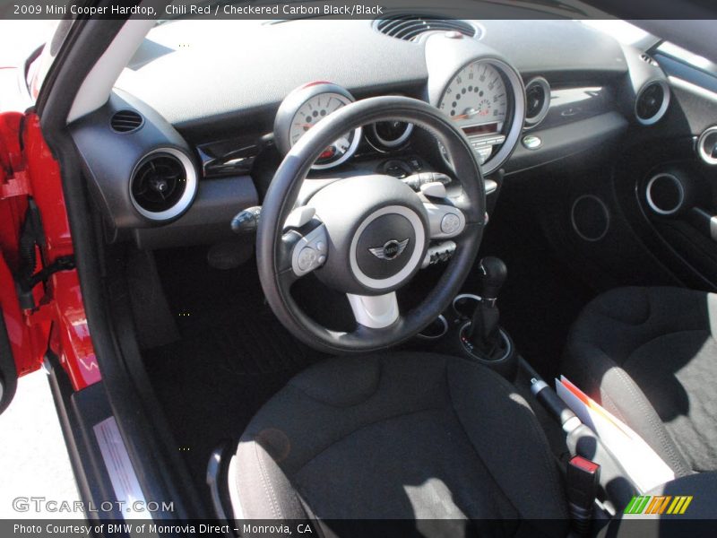 Chili Red / Checkered Carbon Black/Black 2009 Mini Cooper Hardtop