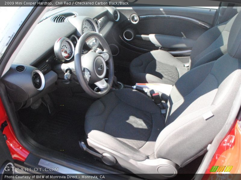 Chili Red / Checkered Carbon Black/Black 2009 Mini Cooper Hardtop