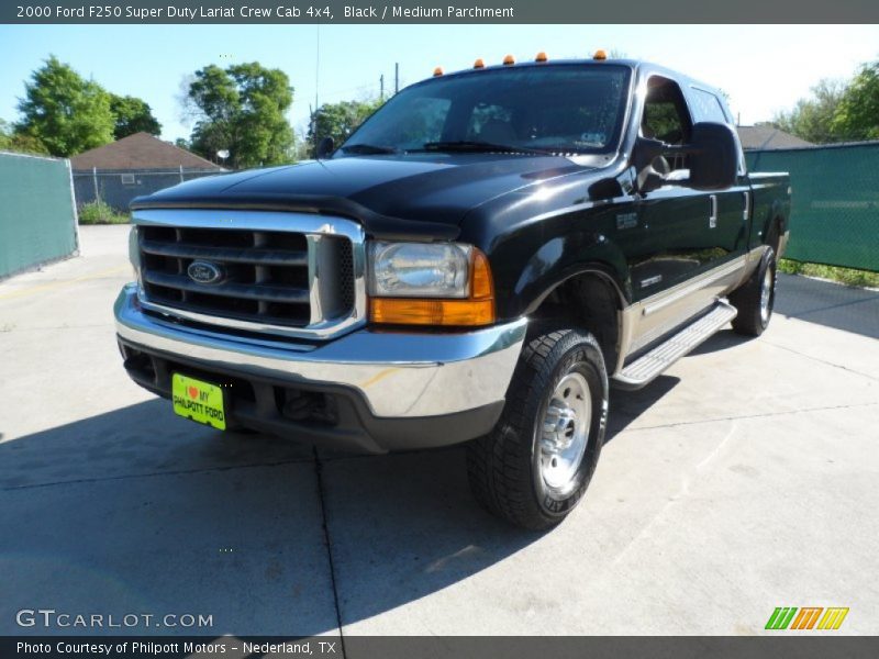 Black / Medium Parchment 2000 Ford F250 Super Duty Lariat Crew Cab 4x4