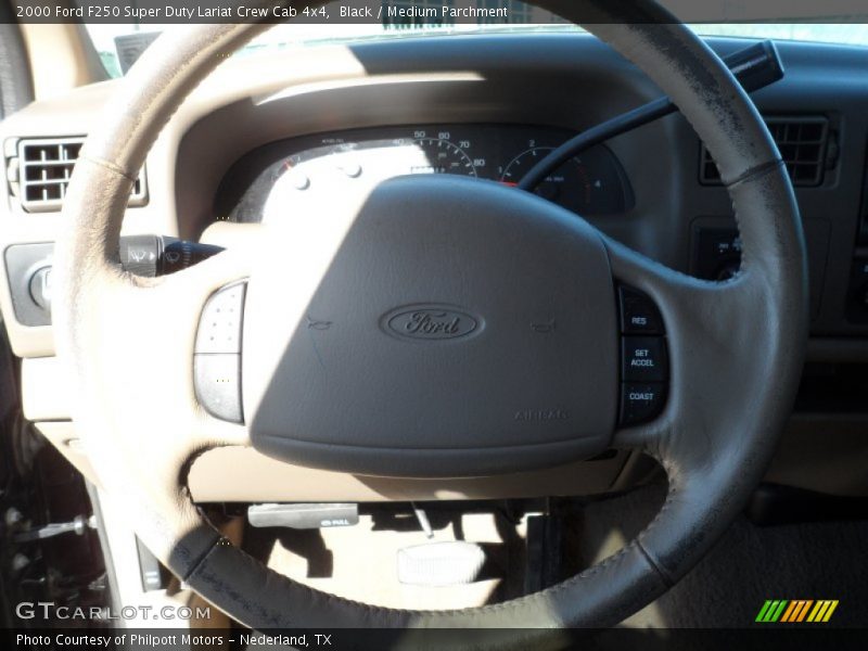 Black / Medium Parchment 2000 Ford F250 Super Duty Lariat Crew Cab 4x4