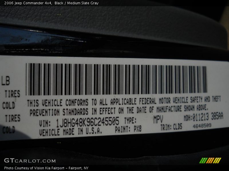 Black / Medium Slate Gray 2006 Jeep Commander 4x4