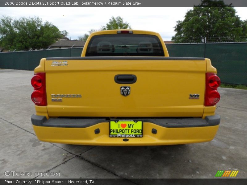 Solar Yellow / Medium Slate Gray 2006 Dodge Dakota SLT Sport Quad Cab