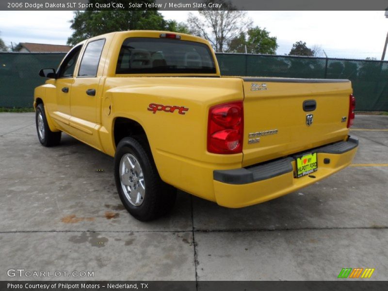 Solar Yellow / Medium Slate Gray 2006 Dodge Dakota SLT Sport Quad Cab