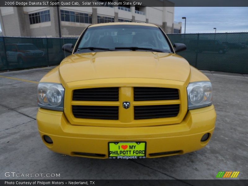Solar Yellow / Medium Slate Gray 2006 Dodge Dakota SLT Sport Quad Cab
