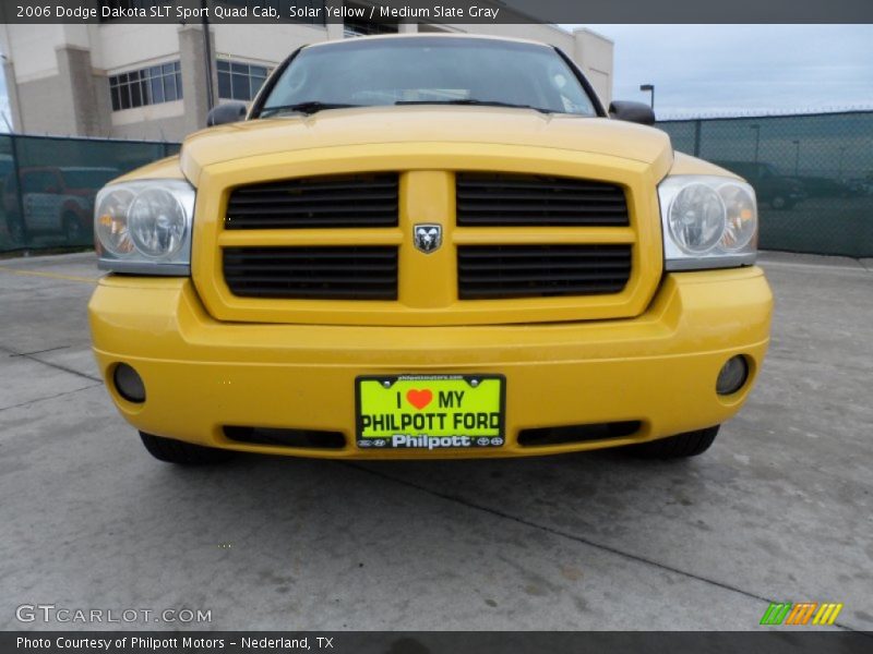 Solar Yellow / Medium Slate Gray 2006 Dodge Dakota SLT Sport Quad Cab