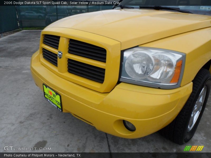 Solar Yellow / Medium Slate Gray 2006 Dodge Dakota SLT Sport Quad Cab