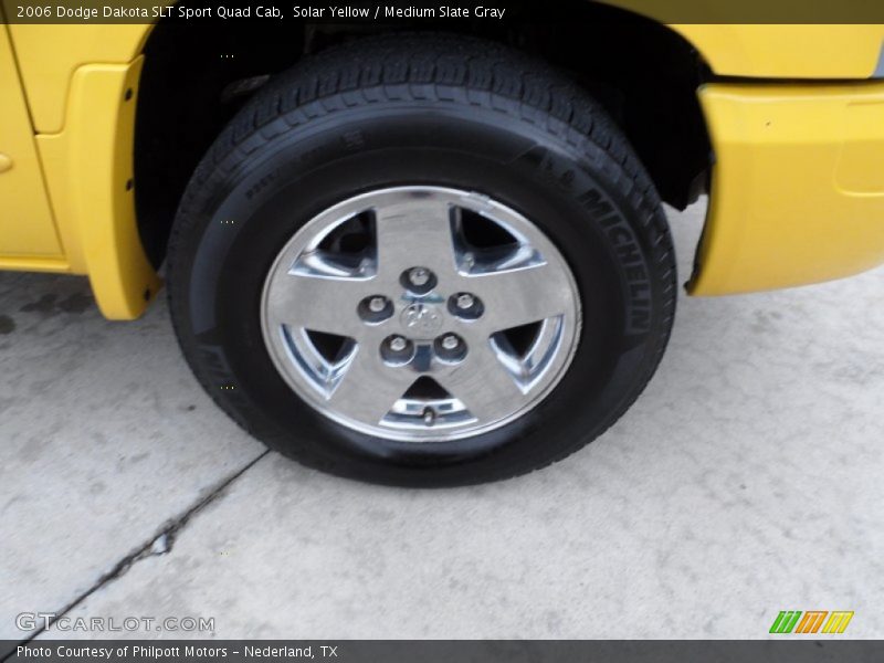 Solar Yellow / Medium Slate Gray 2006 Dodge Dakota SLT Sport Quad Cab