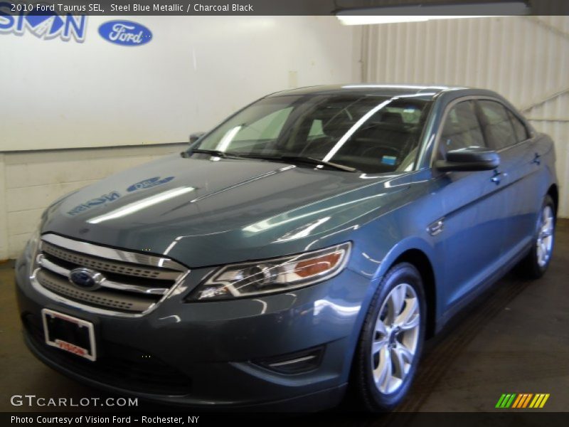 Steel Blue Metallic / Charcoal Black 2010 Ford Taurus SEL