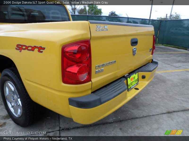 Solar Yellow / Medium Slate Gray 2006 Dodge Dakota SLT Sport Quad Cab