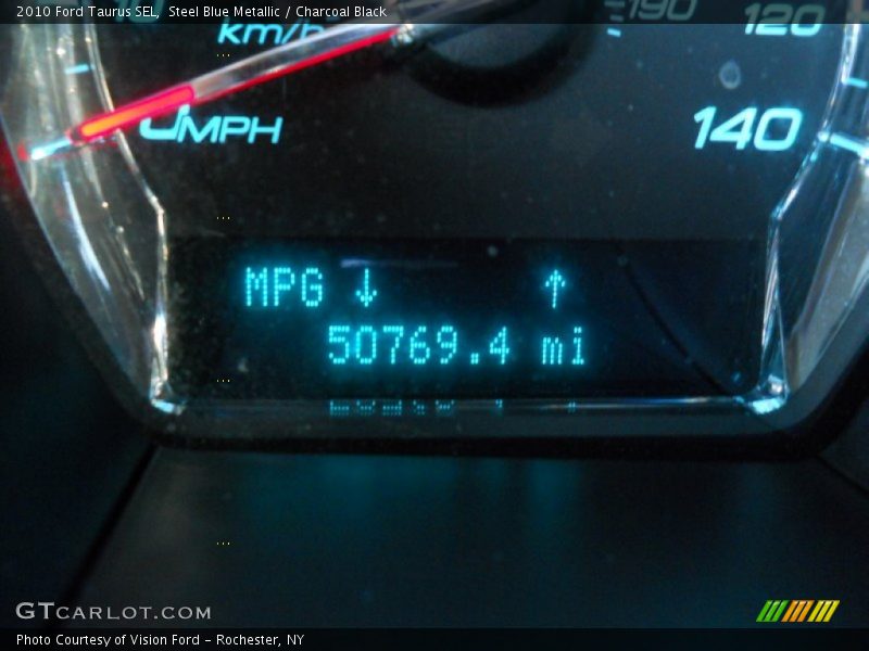 Steel Blue Metallic / Charcoal Black 2010 Ford Taurus SEL