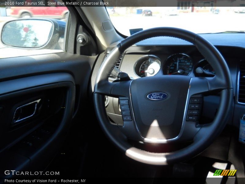 Steel Blue Metallic / Charcoal Black 2010 Ford Taurus SEL