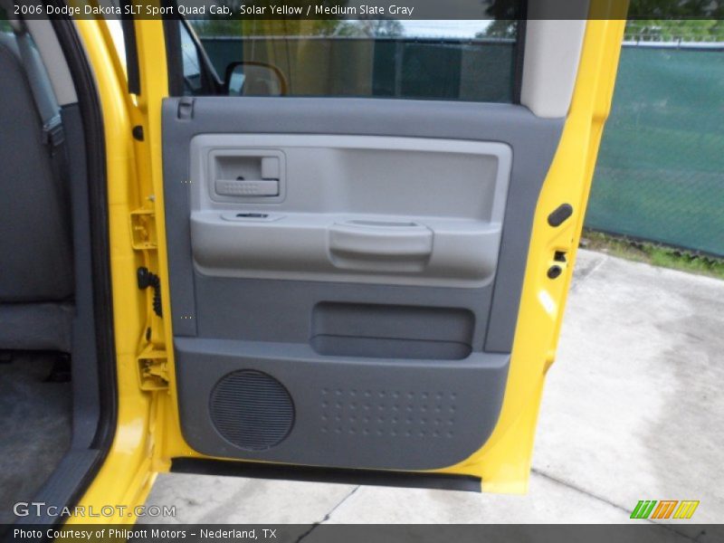Solar Yellow / Medium Slate Gray 2006 Dodge Dakota SLT Sport Quad Cab