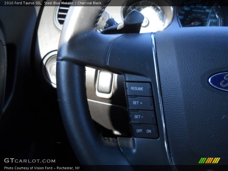 Steel Blue Metallic / Charcoal Black 2010 Ford Taurus SEL