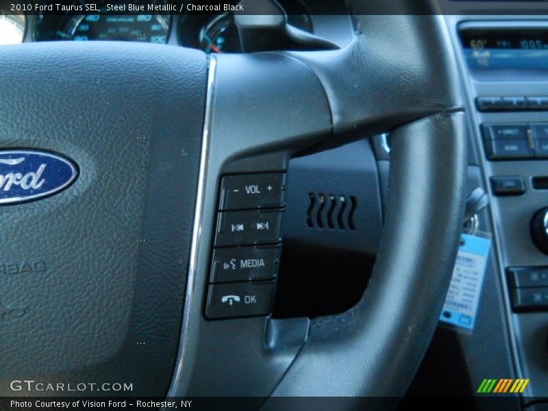 Steel Blue Metallic / Charcoal Black 2010 Ford Taurus SEL