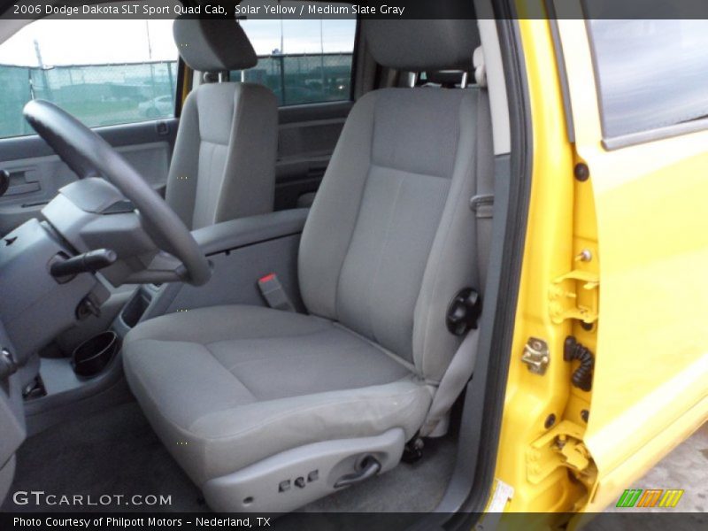 Solar Yellow / Medium Slate Gray 2006 Dodge Dakota SLT Sport Quad Cab