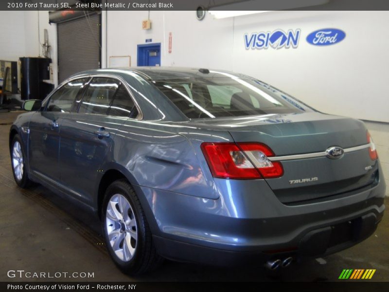 Steel Blue Metallic / Charcoal Black 2010 Ford Taurus SEL