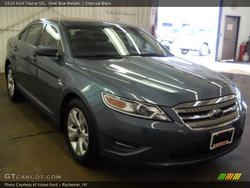Steel Blue Metallic / Charcoal Black 2010 Ford Taurus SEL