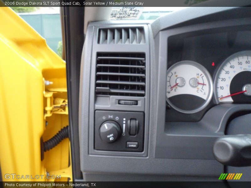 Solar Yellow / Medium Slate Gray 2006 Dodge Dakota SLT Sport Quad Cab