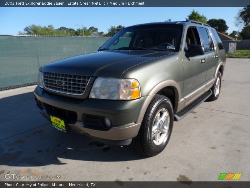 Estate Green Metallic / Medium Parchment 2002 Ford Explorer Eddie Bauer