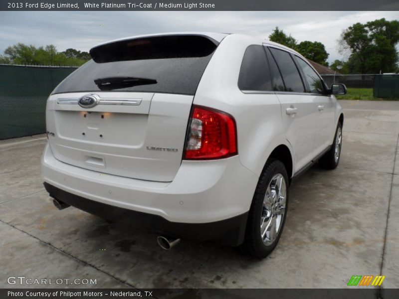 White Platinum Tri-Coat / Medium Light Stone 2013 Ford Edge Limited