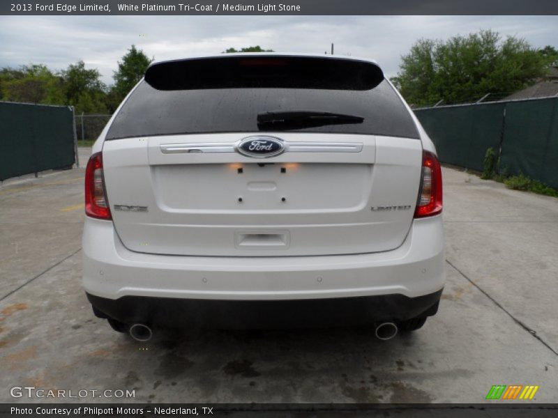 White Platinum Tri-Coat / Medium Light Stone 2013 Ford Edge Limited