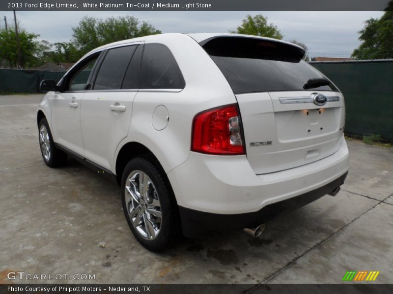 White Platinum Tri-Coat / Medium Light Stone 2013 Ford Edge Limited