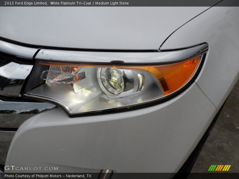 White Platinum Tri-Coat / Medium Light Stone 2013 Ford Edge Limited