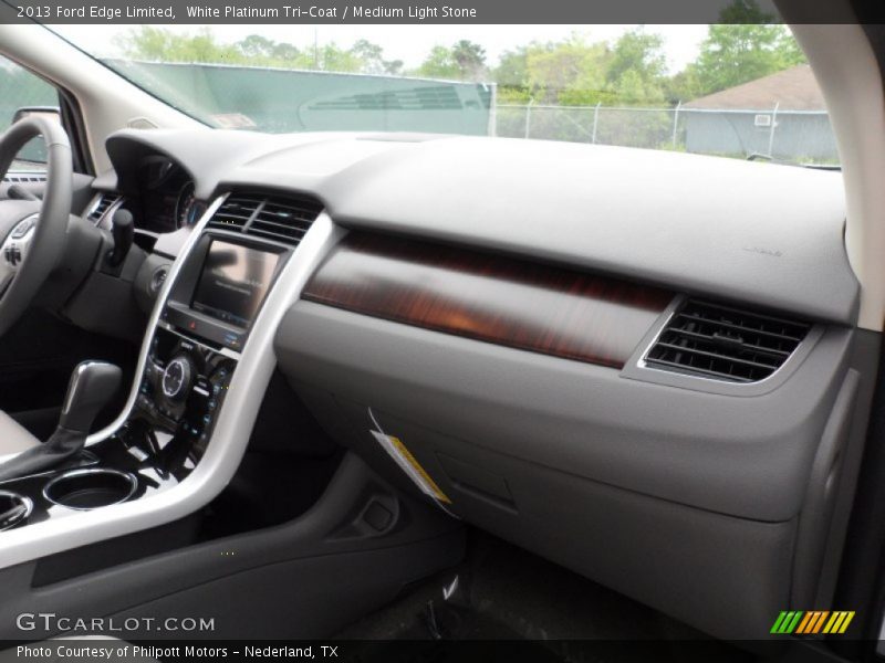 White Platinum Tri-Coat / Medium Light Stone 2013 Ford Edge Limited