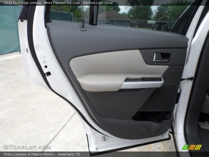 White Platinum Tri-Coat / Medium Light Stone 2013 Ford Edge Limited