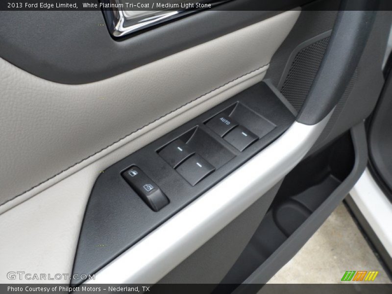 White Platinum Tri-Coat / Medium Light Stone 2013 Ford Edge Limited