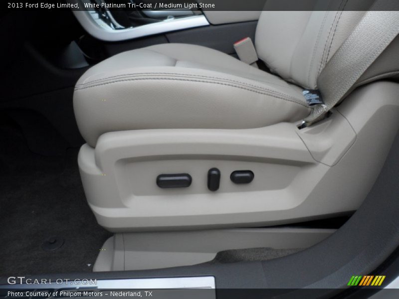 White Platinum Tri-Coat / Medium Light Stone 2013 Ford Edge Limited