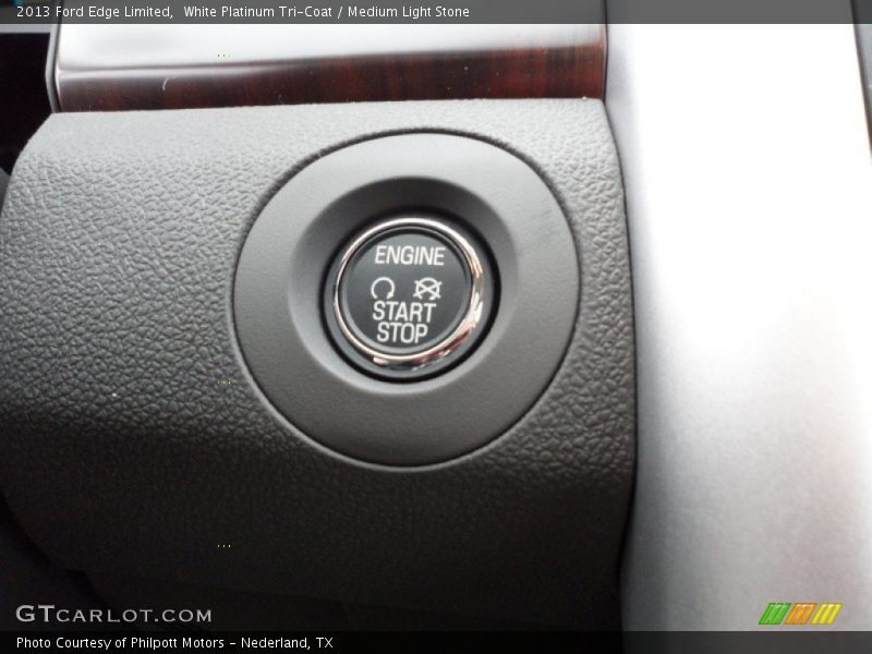 White Platinum Tri-Coat / Medium Light Stone 2013 Ford Edge Limited