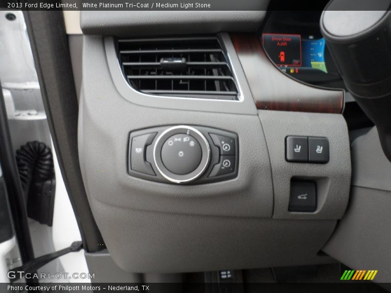 White Platinum Tri-Coat / Medium Light Stone 2013 Ford Edge Limited
