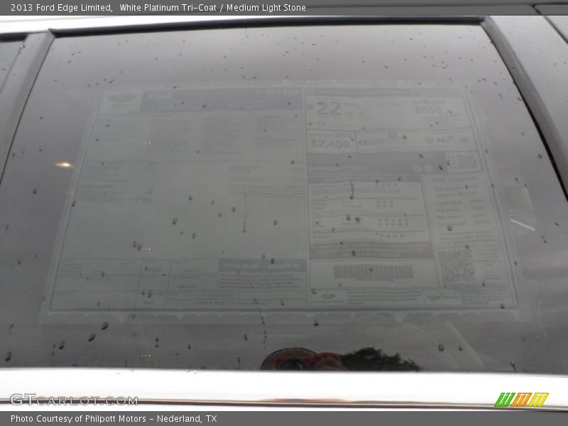 White Platinum Tri-Coat / Medium Light Stone 2013 Ford Edge Limited