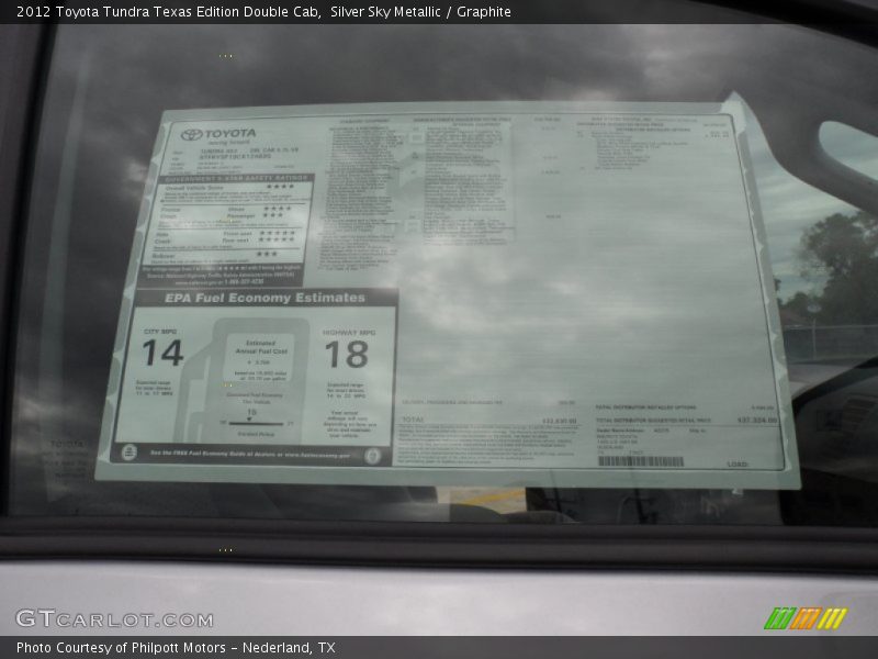 Silver Sky Metallic / Graphite 2012 Toyota Tundra Texas Edition Double Cab