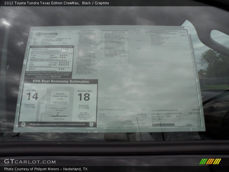 Black / Graphite 2012 Toyota Tundra Texas Edition CrewMax