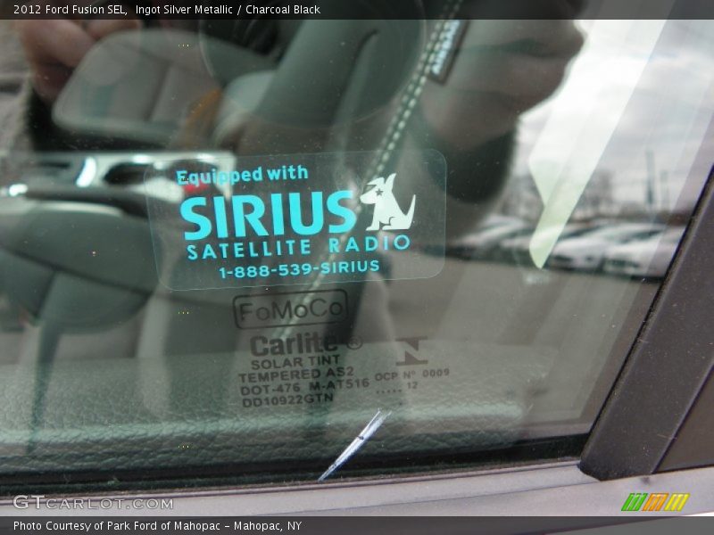 Ingot Silver Metallic / Charcoal Black 2012 Ford Fusion SEL