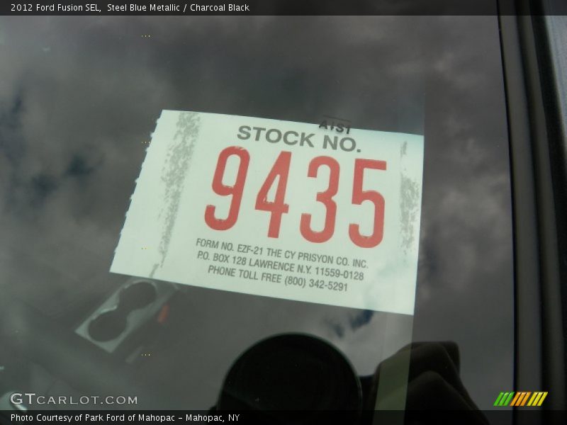 Steel Blue Metallic / Charcoal Black 2012 Ford Fusion SEL