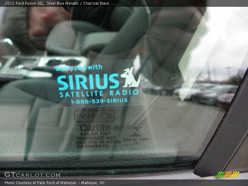 Steel Blue Metallic / Charcoal Black 2012 Ford Fusion SEL