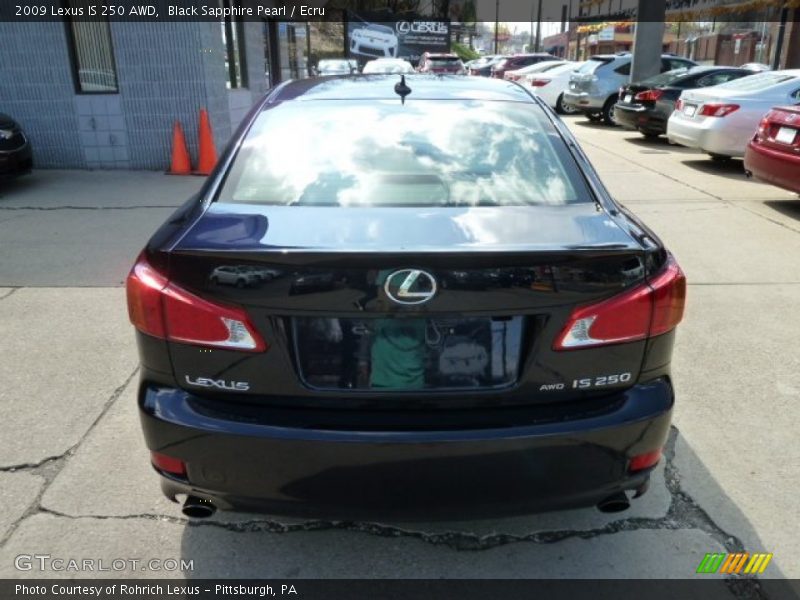 Black Sapphire Pearl / Ecru 2009 Lexus IS 250 AWD