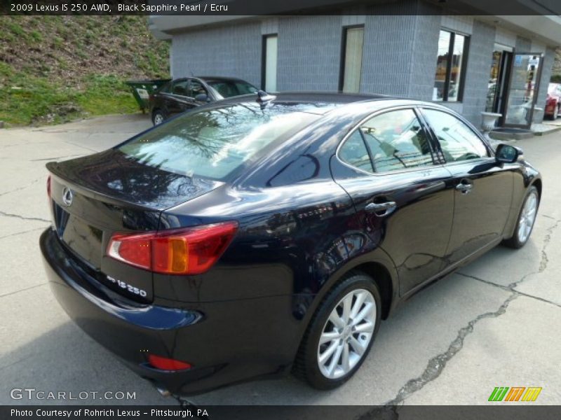 Black Sapphire Pearl / Ecru 2009 Lexus IS 250 AWD