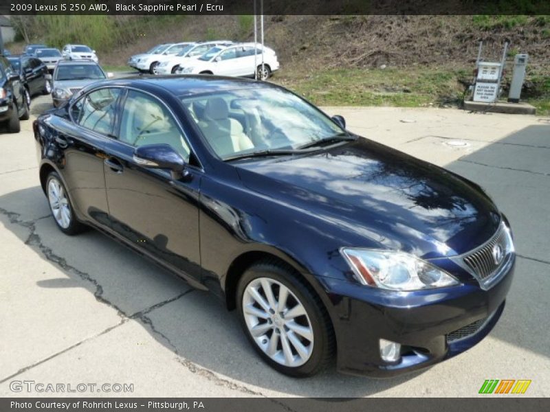 Black Sapphire Pearl / Ecru 2009 Lexus IS 250 AWD