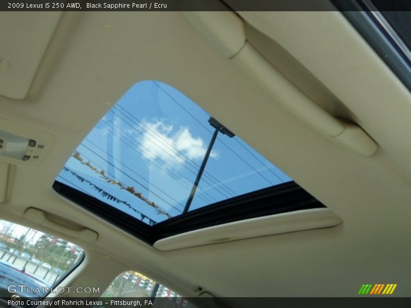 Black Sapphire Pearl / Ecru 2009 Lexus IS 250 AWD