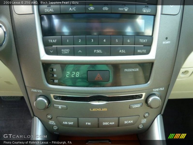 Controls of 2009 IS 250 AWD