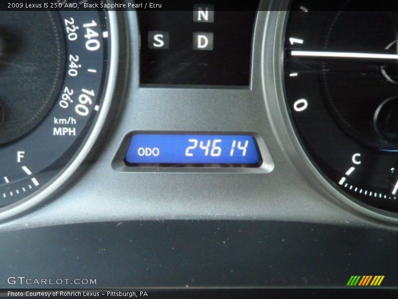 Black Sapphire Pearl / Ecru 2009 Lexus IS 250 AWD